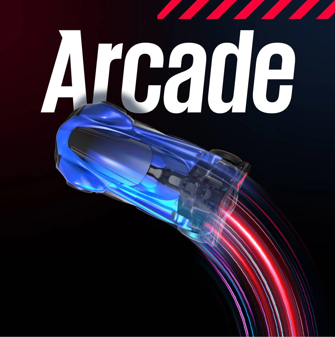 Nitro League arcade mode artwork: a blue race car drifting with light trails